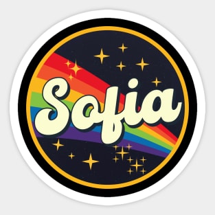 Sofia // Rainbow In Space Vintage Style Sticker